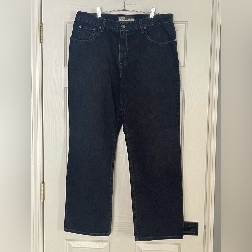 Old Navy Men's Black Straight Built-In Flex Jeans 36x31 - Picture 4 of 9